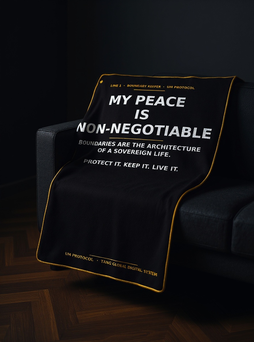 Boundary Keeper Fleece Blanket — MY PEACE IS NON-NEGOTIABLE print design