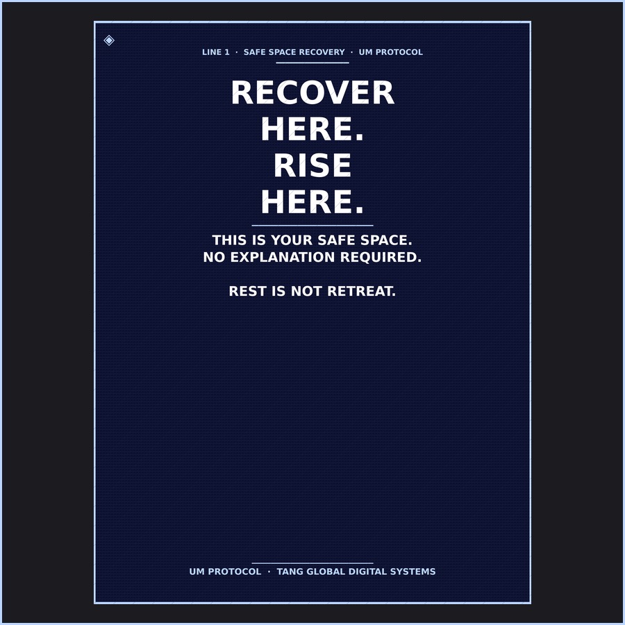 Safe Space Recovery Blanket — exact print: RECOVER HERE RISE HERE