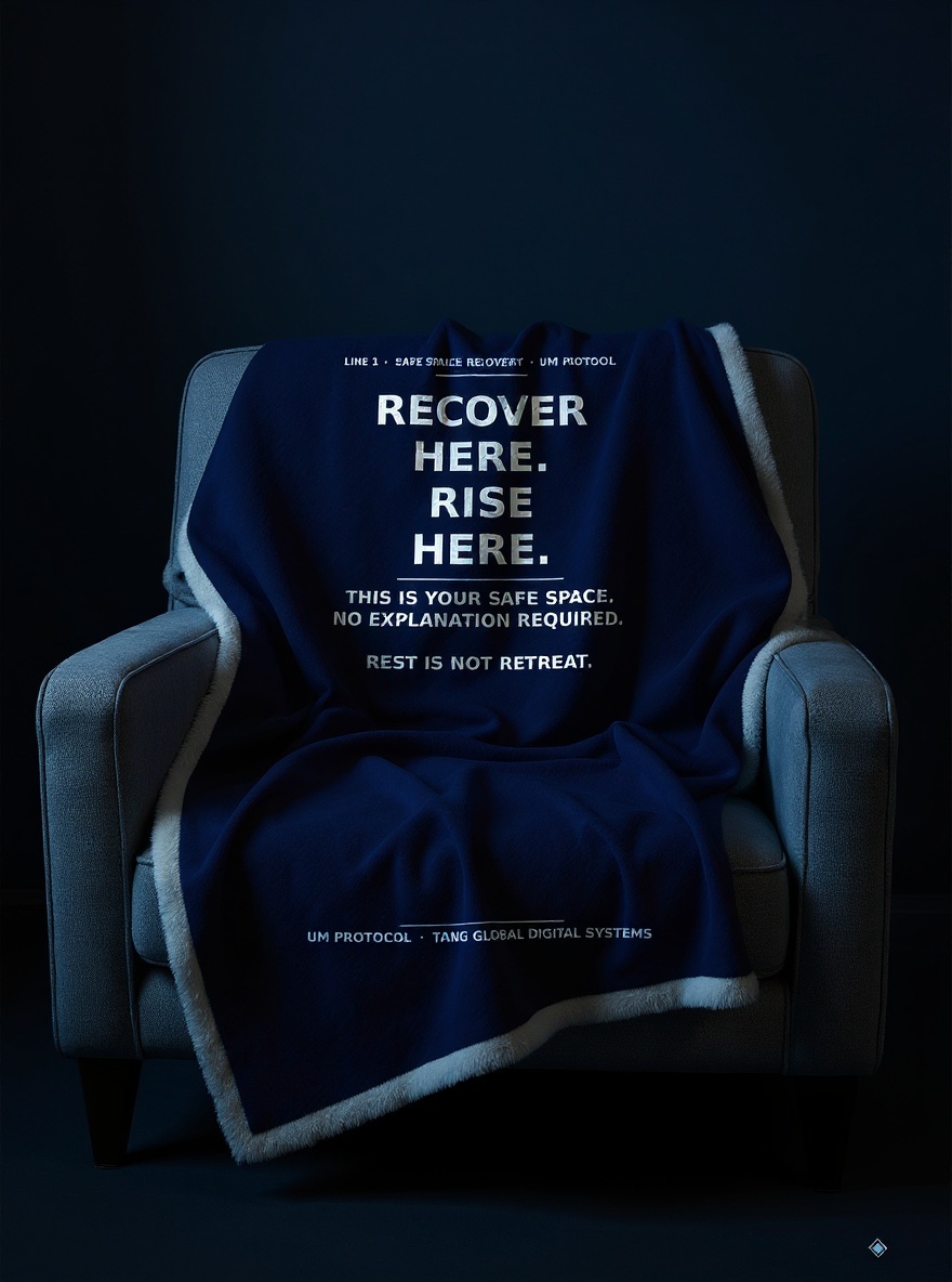 Safe Space Recovery Blanket — RECOVER HERE print design